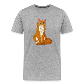 Luna chat - T-shirt bio Premium Homme - gris chiné - Devant - Damien (186cm)
