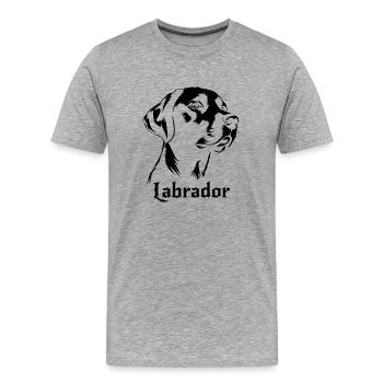 Labrador Retriver Bestseller Dog - Männer Premium Bio T-Shirt - Grau meliert - Vorne - Damien (186cm)