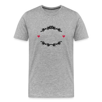 cadre de thym avec des coeurs / cadre de thym - T-shirt bio Premium Homme - gris chiné - Devant - Damien (186cm)