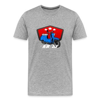 Simson KR 51 Schwalbe Cyclomoteur RDA - T-shirt bio Premium Homme - gris chiné - Devant - Damien (186cm)