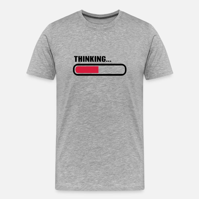 Thinking loading - Männer Premium Bio T-Shirt - Grau meliert