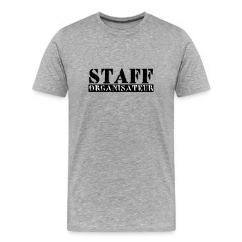 staff organistaur - T-shirt bio Premium Homme - gris chiné - Devant - Damien (186cm)