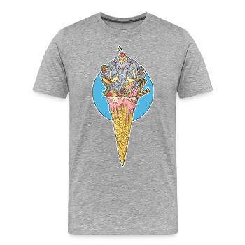 Shivaeis - Männer Premium Bio T-Shirt - Grau meliert - Vorne - Damien (186cm)