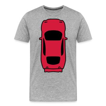 sportauto auto raser schnell fahren rennauto flitz - Männer Premium Bio T-Shirt - Grau meliert - Vorne - Damien (186cm)