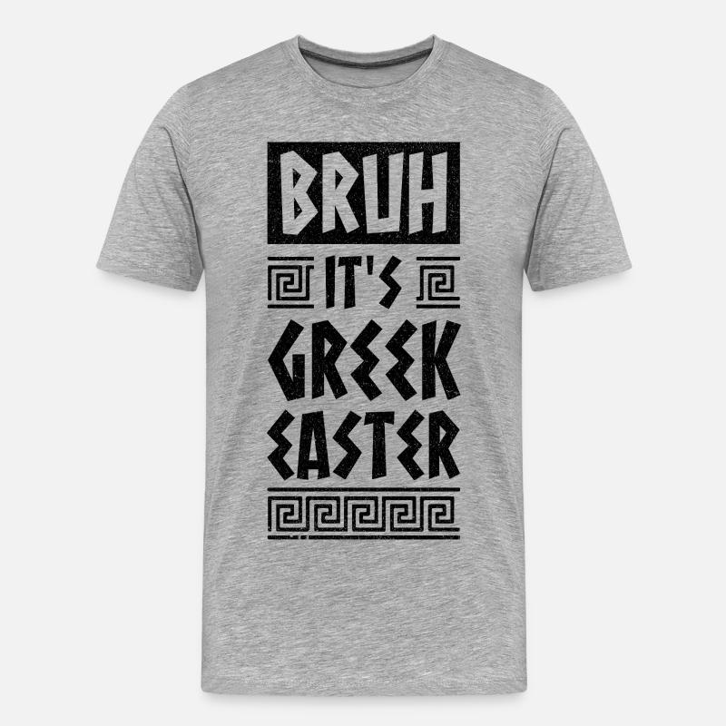 Pasqua greca Fratello È Pasqua greca Buona Pasqua - Maglietta ecologica premium da uomo - grigio melange