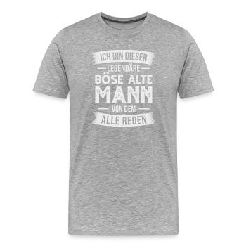 Ich Bin Dieser Legendäre Böse Alte Mann - Männer Premium Bio T-Shirt - Grau meliert - Vorne - Damien (186cm)