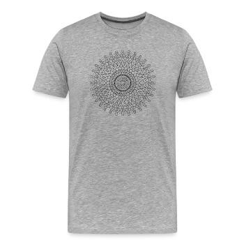 Vortex - Mandala made with Love - Männer Premium Bio T-Shirt - Grau meliert - Vorne - Damien (186cm)