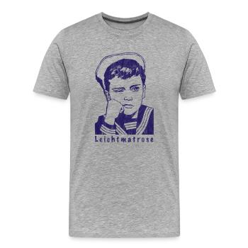 Leichtmatrose | Matrose - Männer Premium Bio T-Shirt - Grau meliert - Vorne - Damien (186cm)