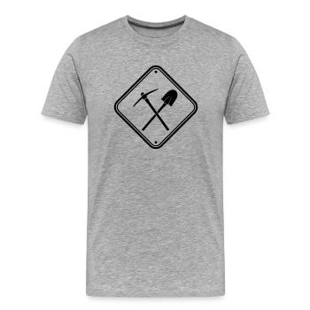 avertisseur de danger danger danger note noir duo - T-shirt bio Premium Homme - gris chiné - Devant - Damien (186cm)