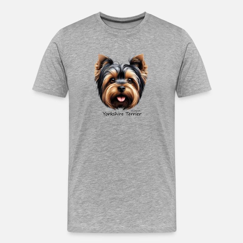 Yorkshire Terrier - Männer Premium Bio T-Shirt - Grau meliert