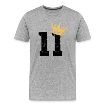 11 Krone 11. Geburtstag 11 Jahre - Männer Premium Bio T-Shirt - Grau meliert - Vorne - Damien (186cm)