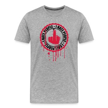 graffiti spray tropfen sticker aufkleber fuck you - Männer Premium Bio T-Shirt - Grau meliert - Vorne - Damien (186cm)