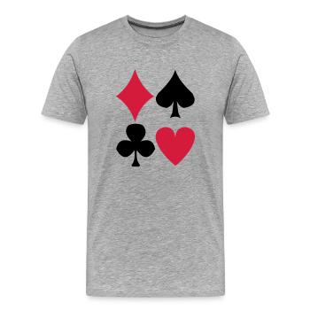 Poker - Männer Premium Bio T-Shirt - Grau meliert - Vorne - Damien (186cm)