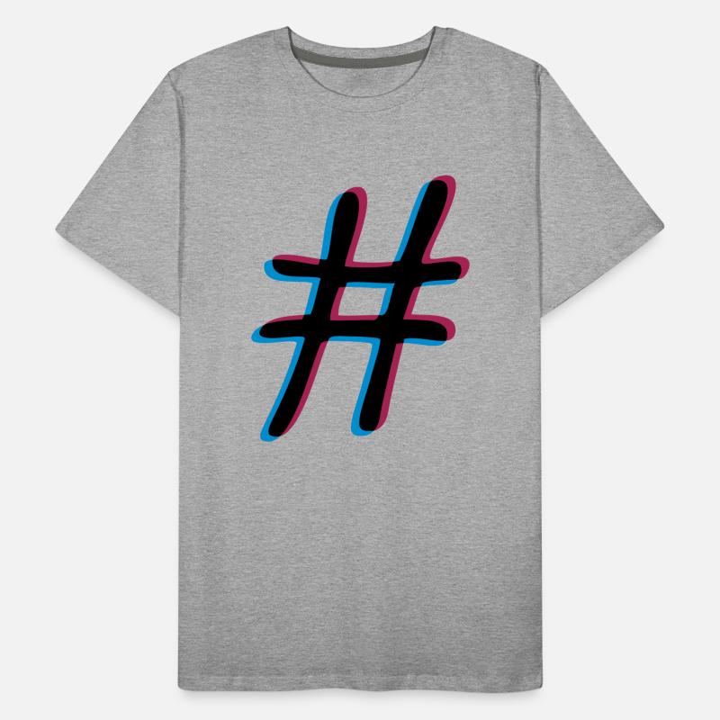 Hashtag effet 3D T-shirt bio Premium Homme
