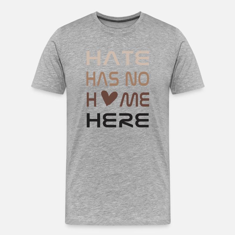 Hate has no home here - Männer Premium Bio T-Shirt - Grau meliert