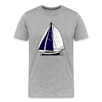 Segeln Segelboot Segelsport Segler Segelschiff - Männer Premium Bio T-Shirt - Grau meliert - Vorne - Damien (186cm)