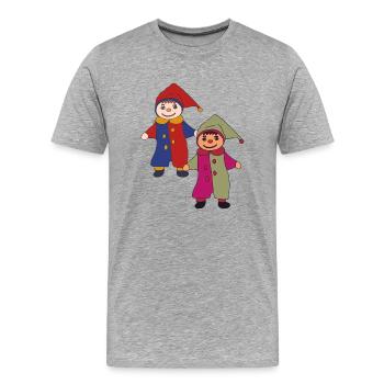 kasper 2fach - Männer Premium Bio T-Shirt - Grau meliert - Vorne - Damien (186cm)