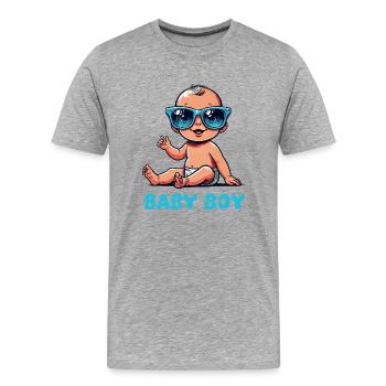 Baby Comic - Men's Premium Organic T-Shirt - heather grey - Front - Damien (186cm)