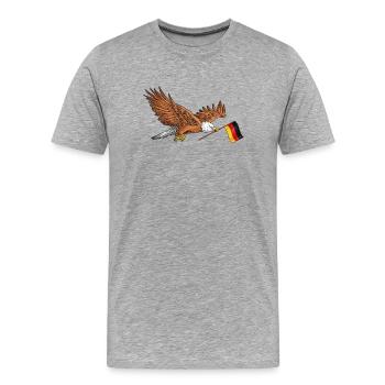 Deutscher Adler - Männer Premium Bio T-Shirt - Grau meliert - Vorne - Damien (186cm)