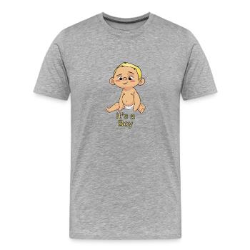 It's a boy baby - Men's Premium Organic T-Shirt - heather grey - Front - Damien (186cm)