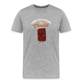 Schokolade / Geschenk - Männer Premium Bio T-Shirt - Grau meliert - Vorne - Damien (186cm)