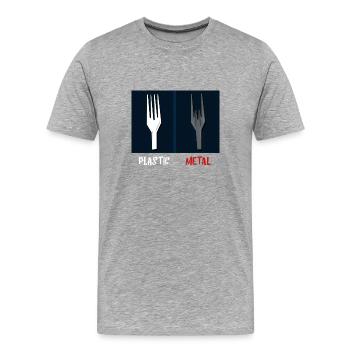 Musique Métal cadeau - T-shirt bio Premium Homme - gris chiné - Devant - Damien (186cm)