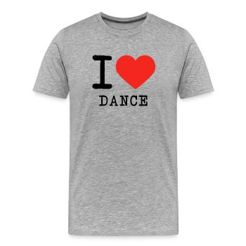 I love dance - Men's Premium Organic T-Shirt - heather grey - Front - Damien (186cm)