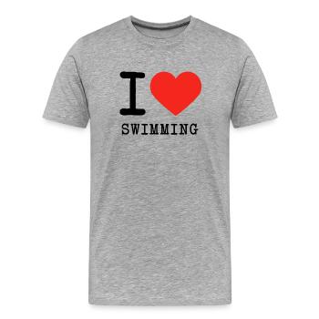 J'aime nager - T-shirt bio Premium Homme - gris chiné - Devant - Damien (186cm)