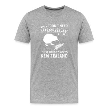 New Zealand - Neuseeland - Geschenk - Aotearoa - k - Männer Premium Bio T-Shirt - Grau meliert - Vorne - Damien (186cm)