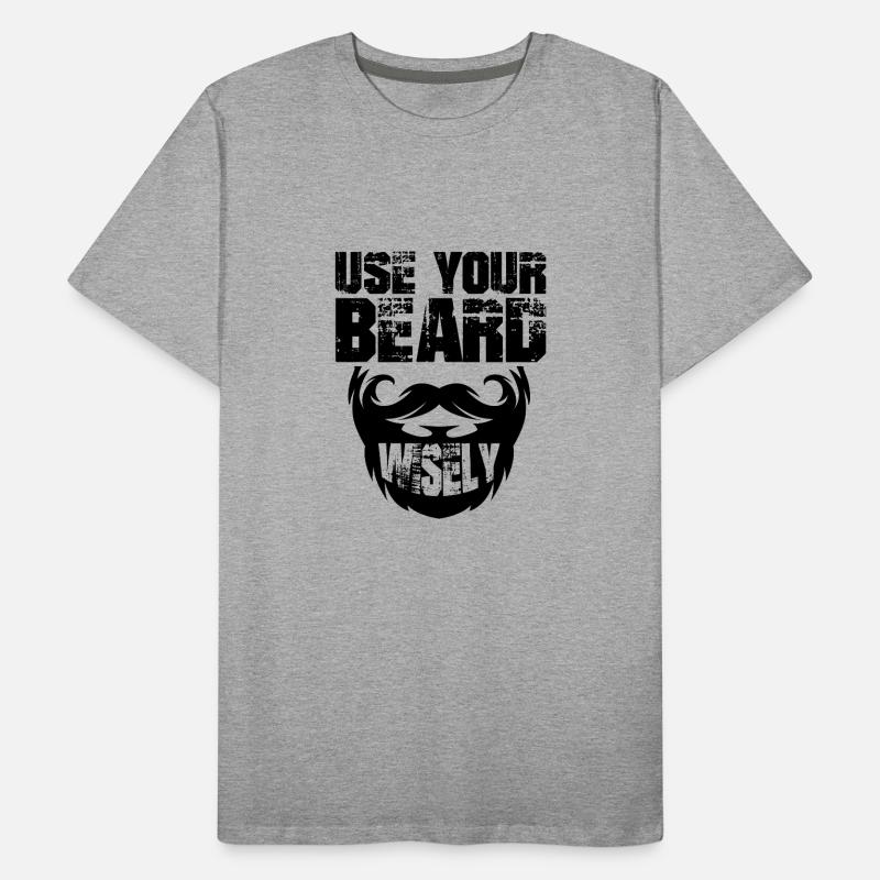 Bart Beard Bärtig Vollbart Schnurrbart Schnauzer Männer Premium Bio T-Shirt
