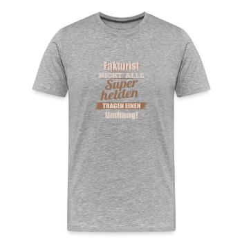 Fakturist Superhelden Geschenk Shirt - Männer Premium Bio T-Shirt - Grau meliert - Vorne - Damien (186cm)