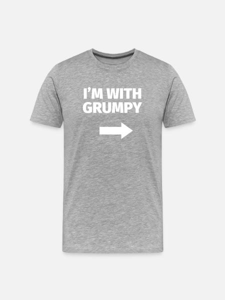 I'm with grumpy - Männer Premium Bio T-Shirt - Grau meliert