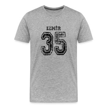 35 Izmir Turkish license plate as a gift - Men's Premium Organic T-Shirt - heather grey - Front - Damien (186cm)