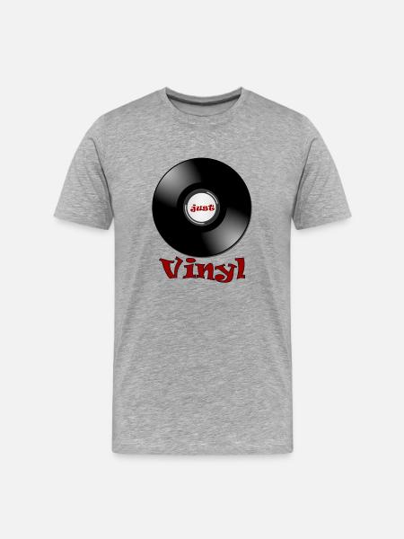 Vinyl Schallplatte - Turntable - Männer Premium Bio T-Shirt - Grau meliert