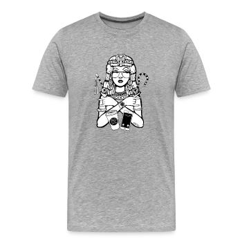Cleopatra CEO - Männer Premium Bio T-Shirt - Grau meliert - Vorne - Damien (186cm)