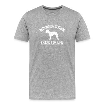 Bedlington Terrier-Hundebesitzer-cooles Hundeliebhaber-Geschenk - Männer Premium Bio T-Shirt - Grau meliert - Vorne - Damien (186cm)