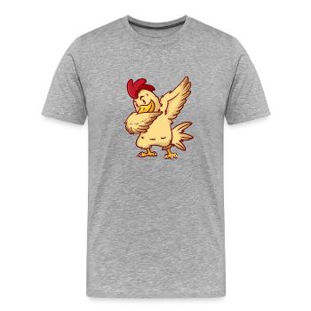 DAB poulet - poulet - poulet - coq - danse - T-shirt bio Premium Homme - gris chiné - Devant - Damien (186cm)