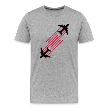 2 gouttes de sang chemtrails ligne de timbre graff - T-shirt bio Premium Homme - gris chiné - Devant - Damien (186cm)
