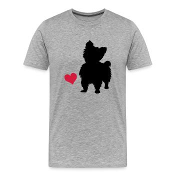 Yorkshire Terrier - Men's Premium Organic T-Shirt - heather grey - Front - Damien (186cm)