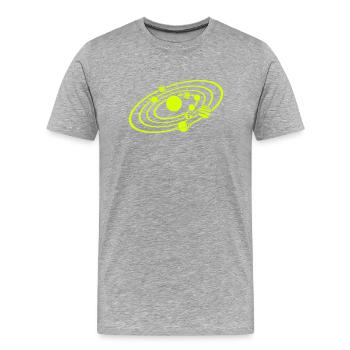 Planet - Männer Premium Bio T-Shirt - Grau meliert - Vorne - Damien (186cm)