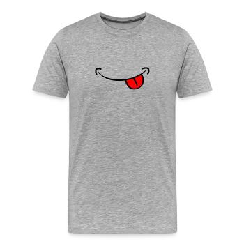 Sourire farceur - T-shirt bio Premium Homme - gris chiné - Devant - Damien (186cm)