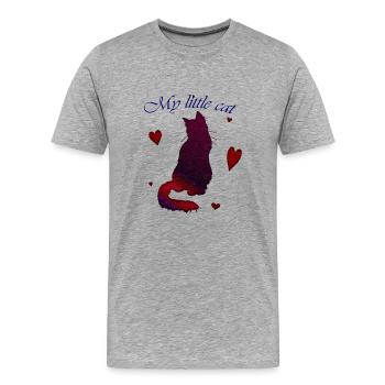 my little cat - Männer Premium Bio T-Shirt - Grau meliert - Vorne - Damien (186cm)