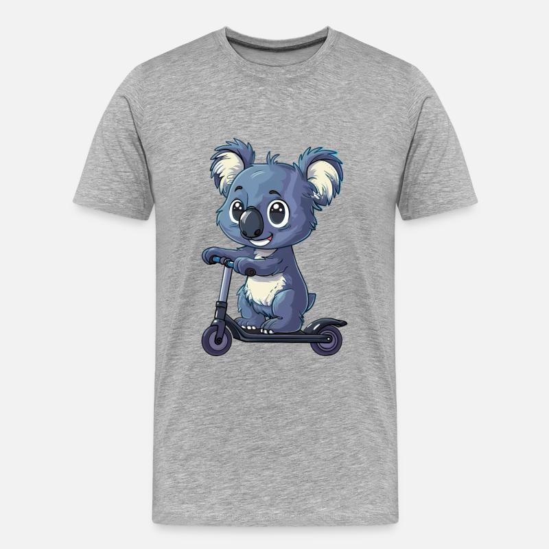 Koala Roller - Männer Premium Bio T-Shirt - Grau meliert