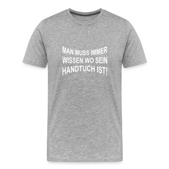 Handtuch - Männer Premium Bio T-Shirt - Grau meliert - Vorne - Damien (186cm)