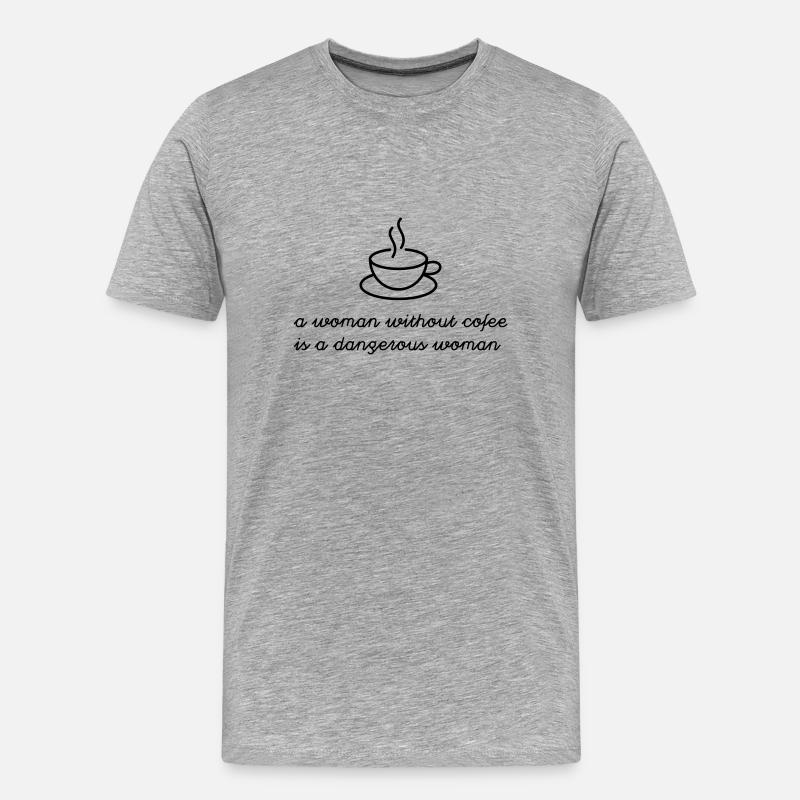 Frau ohne Kaffee - Männer Premium Bio T-Shirt - Grau meliert
