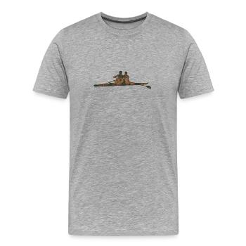 Rost Rudern - Männer Premium Bio T-Shirt - Grau meliert - Vorne - Damien (186cm)