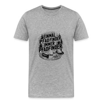 Einmal Pfadfinder immer Pfadfinder - Männer Premium Bio T-Shirt - Grau meliert - Vorne - Damien (186cm)