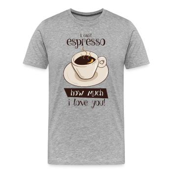 Kaffeeliebhaber - Espresso - Café - Genussdesign - Männer Premium Bio T-Shirt - Grau meliert - Vorne - Damien (186cm)