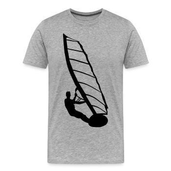 marins de vent, sports nautiques - T-shirt bio Premium Homme - gris chiné - Devant - Damien (186cm)