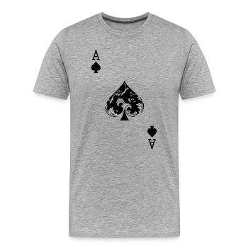 Pik-Ass Kartenspiel - Männer Premium Bio T-Shirt - Grau meliert - Vorne - Damien (186cm)